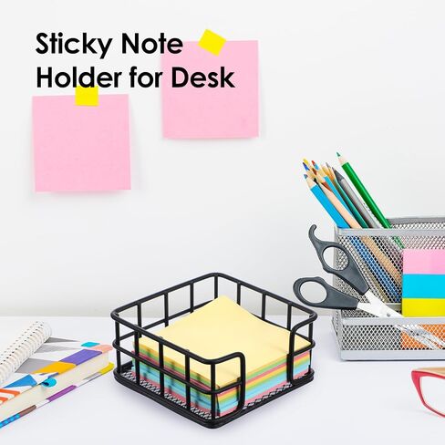 2pcs حامل ملاحظة لزجة أسود للمكتب ، حامل ملاحظة معدنية لزجة ، موزع الملاحظات اللاصقة ، منظم الملاحظات اللاصقة لمكتب مكتب المسكن المكتبي in Kuwait