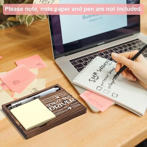 Principal Appreciation Gifts, Thank You Gift for Principal, Gifts for Office Coworkers, Sticky Note Holder Wooden Notepad & Pen Holder 6.5" x 4.7" - FTA246 in Saudi Arabia