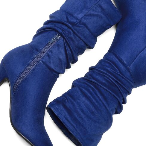 DREAM PAIRS Women's High Heel Mid Calf Boots Slouchy Pointed Toe Fall Boots in Saudi Arabia