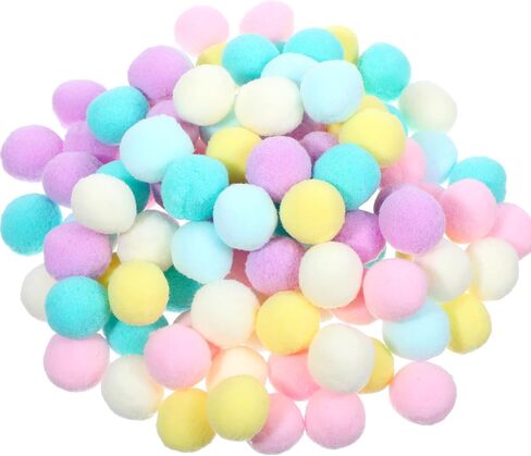 100 PCS مزيج كرات بومب بومس ملونة ، 1 بوصة بوم بومس متنوعة باستيل صغيرة البومبوم متعددة الألوان الكبرى لحرف العطلات التي تصنع ديي ديكورات مصغرة (متعددة الألوان) in Saudi Arabia