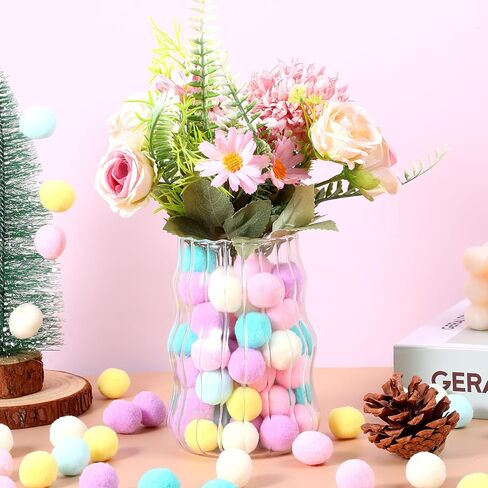 100 PCS مزيج كرات بومب بومس ملونة ، 1 بوصة بوم بومس متنوعة باستيل صغيرة البومبوم متعددة الألوان الكبرى لحرف العطلات التي تصنع ديي ديكورات مصغرة (متعددة الألوان) in Saudi Arabia