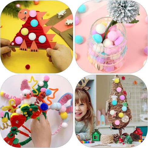 100 PCS مزيج كرات بومب بومس ملونة ، 1 بوصة بوم بومس متنوعة باستيل صغيرة البومبوم متعددة الألوان الكبرى لحرف العطلات التي تصنع ديي ديكورات مصغرة (متعددة الألوان) in Saudi Arabia