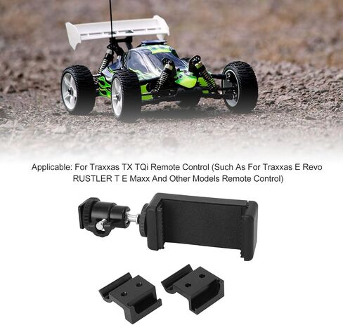 حامل الهاتف العالمي لـ Traxxas TX TQI قابل للتعديل مستقر عبر الهاتف Mount Metal Base Base Buster Traxxas للهواتف أكثر من 5.5 بوصة (أسود) in Kuwait