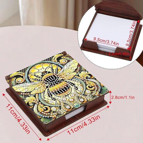JISHSHAY Diamond Painting Note Box Mandala Diamond Art Notecard Box Flower Gem Art Sticky Note Holder Gem Painting Embroidery Kit Mosaic Kits for Adults Memo Pad Holder, Contains 160 Sheets of Paper in Saudi Arabia