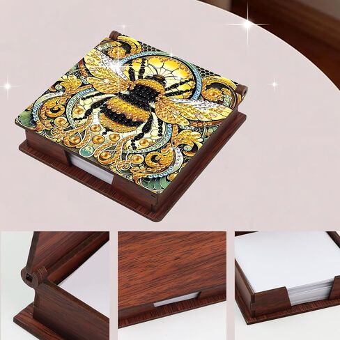 JISHSHAY Diamond Painting Note Box Mandala Diamond Art Notecard Box Flower Gem Art Sticky Note Holder Gem Painting Embroidery Kit Mosaic Kits for Adults Memo Pad Holder, Contains 160 Sheets of Paper in Saudi Arabia