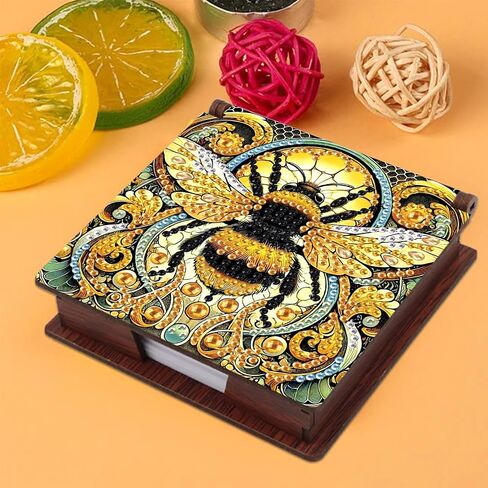 JISHSHAY Diamond Painting Note Box Mandala Diamond Art Notecard Box Flower Gem Art Sticky Note Holder Gem Painting Embroidery Kit Mosaic Kits for Adults Memo Pad Holder, Contains 160 Sheets of Paper in Saudi Arabia