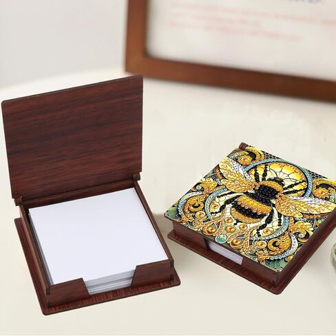 JISHSHAY Diamond Painting Note Box Mandala Diamond Art Notecard Box Flower Gem Art Sticky Note Holder Gem Painting Embroidery Kit Mosaic Kits for Adults Memo Pad Holder, Contains 160 Sheets of Paper in Saudi Arabia