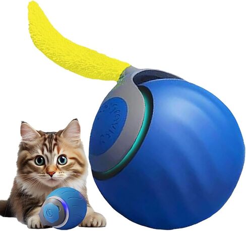 Interactive Cat Toy - Interactive Dog Toys, Automatic Cat Toy, USB Rechargeable, Suitable for Indoor and Outdoor - Moving Dog Toy, Cat Toys Interactive Speedy Tail 3.0 (Blue) in Saudi Arabia