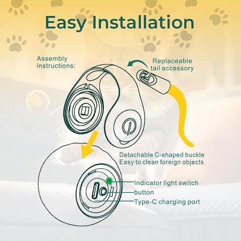 Interactive Cat Toy - Interactive Dog Toys, Automatic Cat Toy, USB Rechargeable, Suitable for Indoor and Outdoor - Moving Dog Toy, Cat Toys Interactive Speedy Tail 3.0 (Blue) in Saudi Arabia