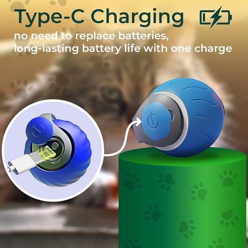 Interactive Cat Toy - Interactive Dog Toys, Automatic Cat Toy, USB Rechargeable, Suitable for Indoor and Outdoor - Moving Dog Toy, Cat Toys Interactive Speedy Tail 3.0 (Blue) in Saudi Arabia