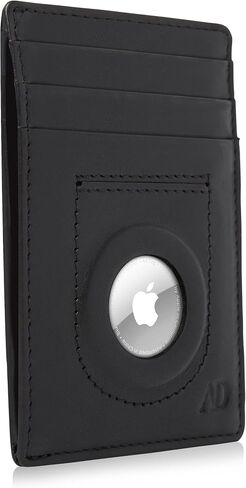 Access Denied Genuine Leather Air Tag Holder - Slim Minimalist Wallets For Men & Women - Front Pocket Thin Mens Wallet RFID Credit Card Holder Gifts For Men - Air Tag NOT Included in Kuwait