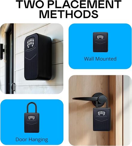 صندوق قفل Kingsley Smart Wall Mount Box مع إدخال Bluetooth بدون مفتاح ، كبير جدًا للمفاتيح وبطاقات الوصول ، قفل تلقائي ، التحكم في التطبيق ، مقاوم للماء IP65 ، رمز آمن ، للمنزل ، المكتب ، و Airbnb (كبير جدًا) in Kuwait