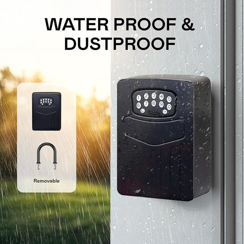 صندوق قفل Kingsley Smart Wall Mount Box مع إدخال Bluetooth بدون مفتاح ، كبير جدًا للمفاتيح وبطاقات الوصول ، قفل تلقائي ، التحكم في التطبيق ، مقاوم للماء IP65 ، رمز آمن ، للمنزل ، المكتب ، و Airbnb (كبير جدًا) in Kuwait