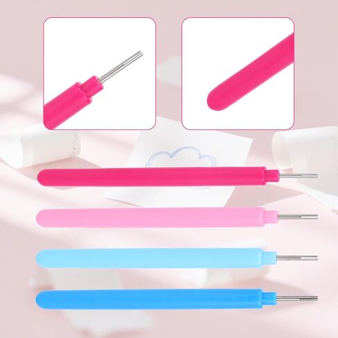 4pcs Paper Quilling Tools, Slotted Curling Pens Paper Flower Rolling Tools for DIY Quilled Creations Card Making Art Crafts Handmade Scrapbooking Supplies (4 Colors) in Saudi Arabia
