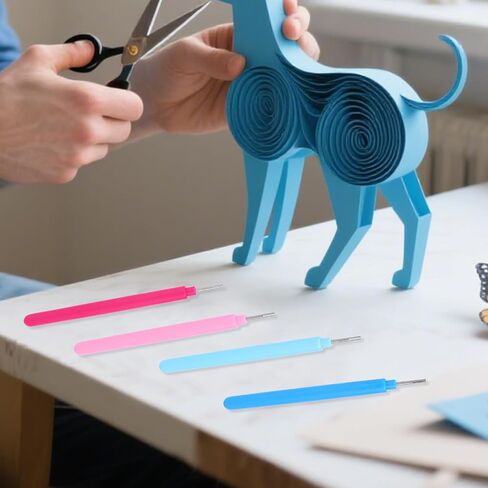 4pcs Paper Quilling Tools, Slotted Curling Pens Paper Flower Rolling Tools for DIY Quilled Creations Card Making Art Crafts Handmade Scrapbooking Supplies (4 Colors) in Saudi Arabia