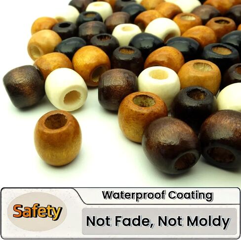 95 Pcs Wood Hair Beads for Braids & Dreadlocks, 12X11mm Natural Wooden Beads Hair Accessories for Braiding & DIY Crafts in Saudi Arabia