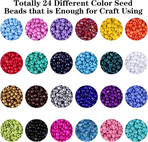 4500pcs Seed Beads 24 Colors 4mm Round Beads for Friendship Bracelet Making Kit Waist Small Bead Rainbow Beads for DIY Crafting 6/0 in Kuwait