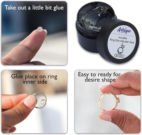 Invisible Ring Sizers for Loose Rings Fit for any Size and Shap Wedding Rings Women Men Resize Easy Application and Removal Invisible Traceless Glue Ring Resizer with UV LED Light in Saudi Arabia