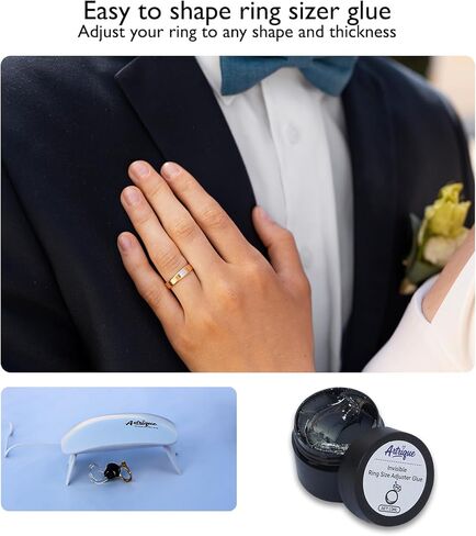 Invisible Ring Sizers for Loose Rings Fit for any Size and Shap Wedding Rings Women Men Resize Easy Application and Removal Invisible Traceless Glue Ring Resizer with UV LED Light in Saudi Arabia