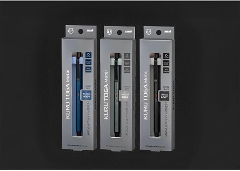 Uni Kuru Toga Metal Mechanical Pencil ، دوران الرصاص التلقائي ، نقطة غرامة 0.5 ملم ، الجسم المعدني بالكامل ، الأزرق الصامت ، M5kh1p.10 in Saudi Arabia