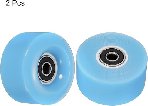 PATIKIL 32 x 58mm Roller Skate Wheels with Bearings, 2 Pack 82A Quad Skate Replacement for Double Row Skate Skateboard Indoor or Outdoor, Black in Saudi Arabia
