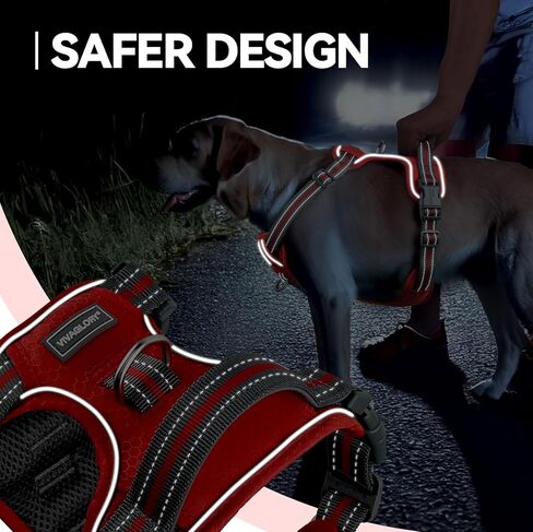 VIVAGLORY Dog Harness Easewalk No Pull Dog Harness with Handle & Front Back Clip for Training Lifting, Easy On Adjustable Padded No Pull for Pet & Puppy, S, Orange in Kuwait