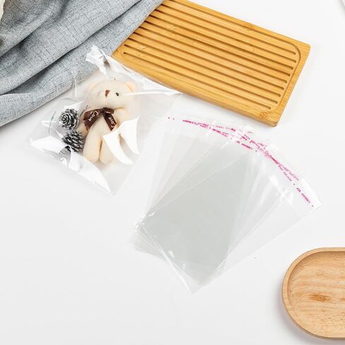 100Pcs Clear Self Sealing Cellophane Bags, 3x3 Inches Self-Adhesive Cookies Bag Plastic Candy Bags for Bakery Cookies Gift Packing Halloween Party Favor (3x3 Inch) in Kuwait