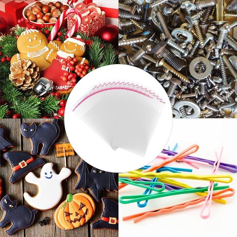 100Pcs Clear Self Sealing Cellophane Bags, 3x3 Inches Self-Adhesive Cookies Bag Plastic Candy Bags for Bakery Cookies Gift Packing Halloween Party Favor (3x3 Inch) in Kuwait