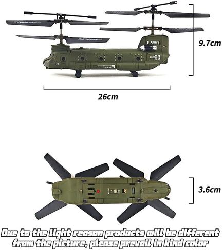 RC Helicopter, S026H Dual-Rotor Transport Aircraft, 2.4G 3CH Remote Control Military Aerocraft Model (RTF Version/Army Green) in Saudi Arabia