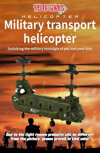 RC Helicopter, S026H Dual-Rotor Transport Aircraft, 2.4G 3CH Remote Control Military Aerocraft Model (RTF Version/Army Green) in Saudi Arabia