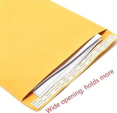 Catalog Envelopes - 28lb Brown Kraft Paper with Self-Seal Closure | Ideal for Mailing Flat Letter-Size Documents & Photos (Yellow, 20PCS) in Saudi Arabia