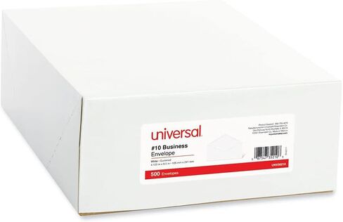 Universal UNV35210#10 Monarch Flap Open -Side Gummed Envelope - White (500/box) in Saudi Arabia