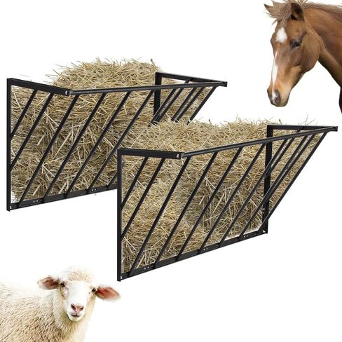 حامل بطانية التغذية القش ، 40.55'''w x 22.44''h x 15.74'''d Wall Rack ، وحدة تغذية القش المعدنية للخيول ، الماعز ، مزرعة الأغنام الداخلية والاستخدام في الهواء الطلق in Kuwait