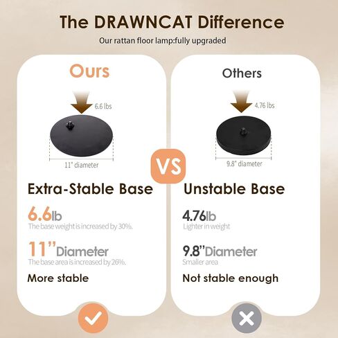 مصباح أرضية بوهو راتان مع الظل - 12W مصباح LED مشرق ، ارتفاع قابل للتعديل 48-60 بوصة ، والتحكم عن بعد 3 درجات حرارة لون ، وضوء قوس منسوف يدويًا لغرفة المعيشة in Kuwait