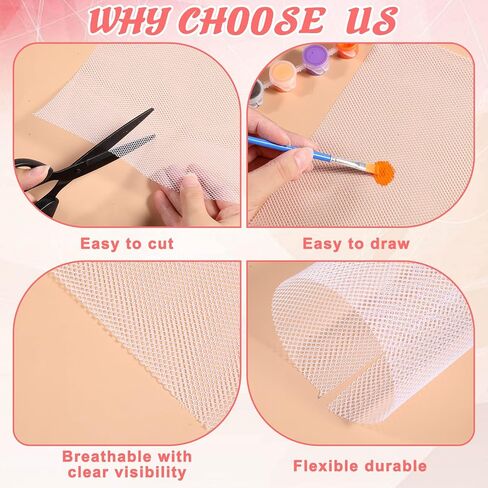 Giantree 5 Pieces of Animal Skin Costume Eye Mask Mesh, PVC Eye Mask Plastic Mesh, White Hard Linen Suitable for Orc Masks Cosplay Props Animal Skin Costumes Handicrafts, 11.8 inches x 8.27 inches in Saudi Arabia