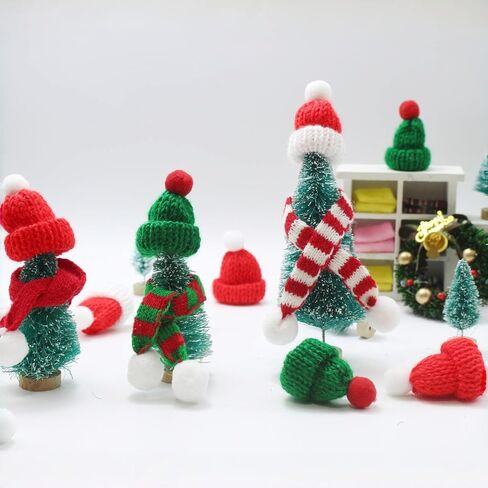 Mini Santa Hats ومجموعة وشاح عيد الميلاد ، 60 ٪ قبعات صغيرة للحرف اليدوية ، زينة عيد الميلاد لحلي الأشجار ، الفنون والحرف اليدوية ، ديكور دمية الثلج (60 ٪) in Kuwait