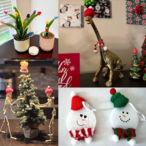 Mini Santa Hats ومجموعة وشاح عيد الميلاد ، 60 ٪ قبعات صغيرة للحرف اليدوية ، زينة عيد الميلاد لحلي الأشجار ، الفنون والحرف اليدوية ، ديكور دمية الثلج (60 ٪) in Kuwait