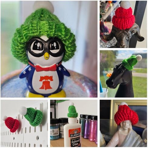 Mini Santa Hats ومجموعة وشاح عيد الميلاد ، 60 ٪ قبعات صغيرة للحرف اليدوية ، زينة عيد الميلاد لحلي الأشجار ، الفنون والحرف اليدوية ، ديكور دمية الثلج (60 ٪) in Kuwait