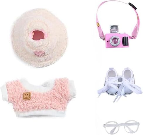 5 مجموعة من ملابس الدمية 17 سم - ملابس لدمى الزي - ملحقات للملابس دمى 17 سم + قبعة مخملية على شكل قلب فاتح in Kuwait