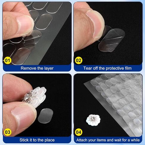 UXCELL 500PCS قابلة للإزالة غراء الغراء ، 0.39 "× 0.39" أكريليك مزدوج الوجه لاصقة لزجة لزخمة حركة المتحف ديكور المكتب المنزلي ، واضحة in Saudi Arabia