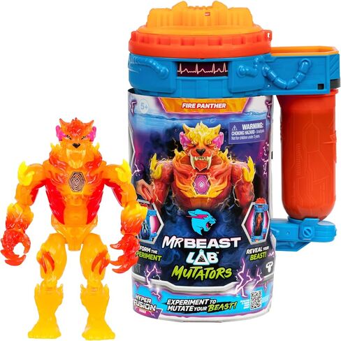 MRBEAST LAB Hyper Fusion Mutators, Experiment & Create The Fire Panther, Add Mutation Fluid, Press The Fingerprint Scanner & Reveal The Panther, Over 20 Points of Articulation, Collect All 3 in Kuwait