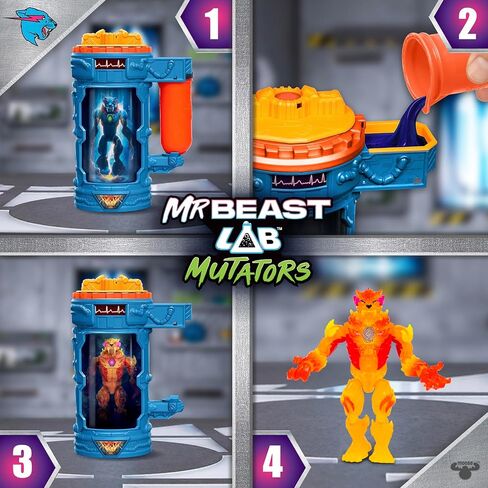 MRBEAST LAB Hyper Fusion Mutators, Experiment & Create The Fire Panther, Add Mutation Fluid, Press The Fingerprint Scanner & Reveal The Panther, Over 20 Points of Articulation, Collect All 3 in Kuwait