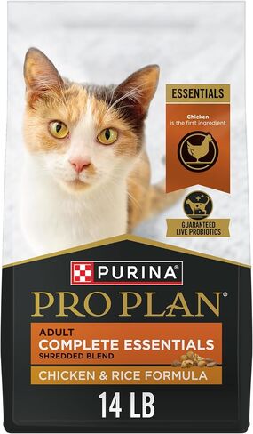 Purina Pro Plan Complete Essentials Shredded Blend Chicken and Rice Formula Adult High Protein Cat Food - 14 lb. Bag in Saudi Arabia