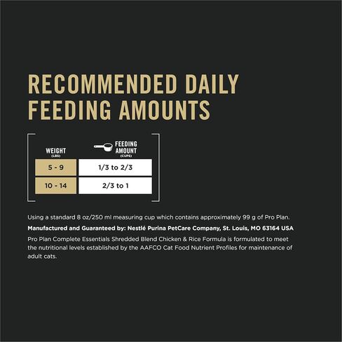 Purina Pro Plan Complete Essentials Shredded Blend Chicken and Rice Formula Adult High Protein Cat Food - 14 lb. Bag in Saudi Arabia