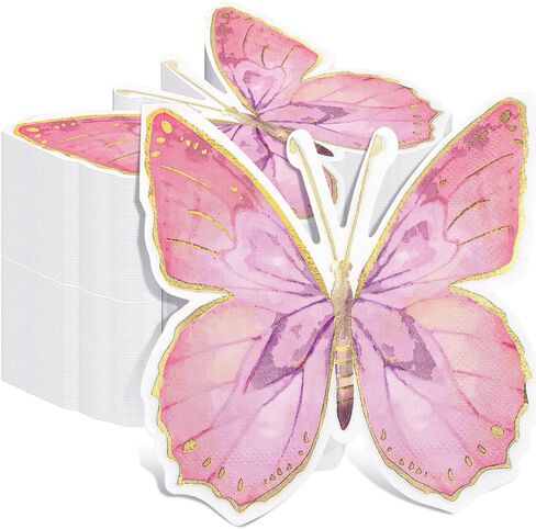 100 Pcs Butterfly Napkins 6.3x5.7in Disposable Placemats Butterfly Paper Decorative Napkins for Christmas Party Favors Wedding Baby Shower Birthday Tea Party Table Decor (Blue-Purple) in Saudi Arabia
