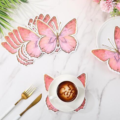 100 Pcs Butterfly Napkins 6.3x5.7in Disposable Placemats Butterfly Paper Decorative Napkins for Christmas Party Favors Wedding Baby Shower Birthday Tea Party Table Decor (Blue-Purple) in Saudi Arabia