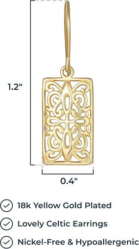 Morgan & Paige Celtic Knot Dangle or Stud Earrings for Women - 925 Sterling Silver Butterfly Drop Earring Design, Lightweight and Hypoallergenic for Sensitive Ears with Secure Clasp in Kuwait