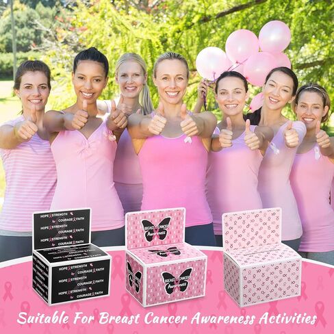 6 Pack Breast Cancer Awareness Donation Box, Pink Ribbon Suggestion Case for Fundraising, Cardboard Box for Breast Cancer Awareness Party Decoration Supplies Charity Event in Kuwait