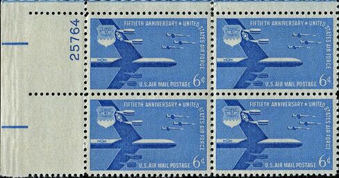 سلاح الجو الأمريكي ~ B-52 Stratofortress ~ Air Mail #C49 Block من 4 × 6 ¢ طوابع البريد الأمريكية in Saudi Arabia