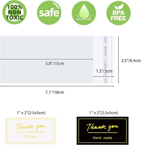 100 Pcs Knafeh Pistachio Chocolate Wrappers with 100 Pcs Thank You Stickers - 2.5 x 7.1 Inch Candy Packaging - Self Adhesive Small Plastic Wax Melt Snap Bar Bags in Saudi Arabia